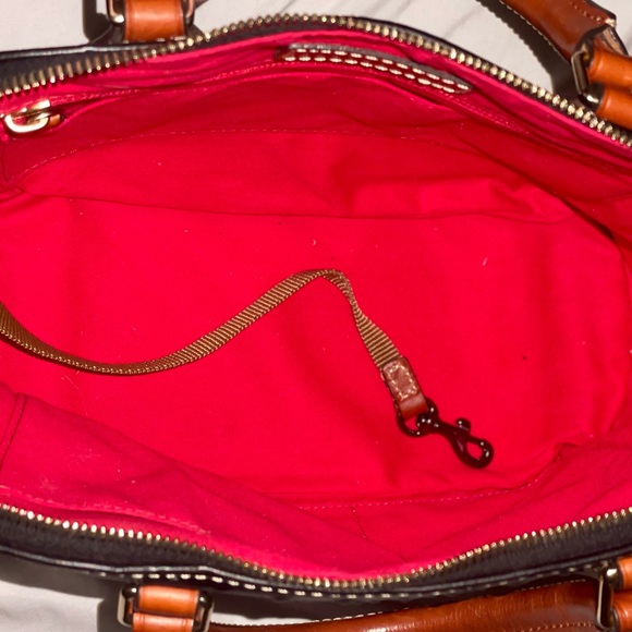 EUC Dooney & Bourke Dome Satchel Bag - Black Ostrich Leather - Picture 6 of 8